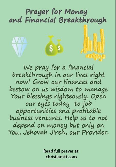 prayer for today church money provision